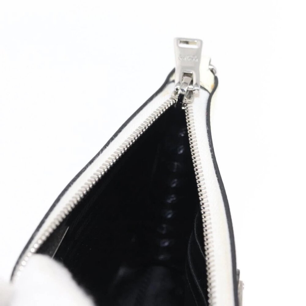 PRADA Chain Shoulder Bag Safiano leather White Silver Auth 153937 - Picture 14 of 16